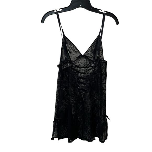 Victoria’s Secret Black Lace Babydoll Slip Top Sz S Y2K Coquette Lingerie - Picture 5 of 11